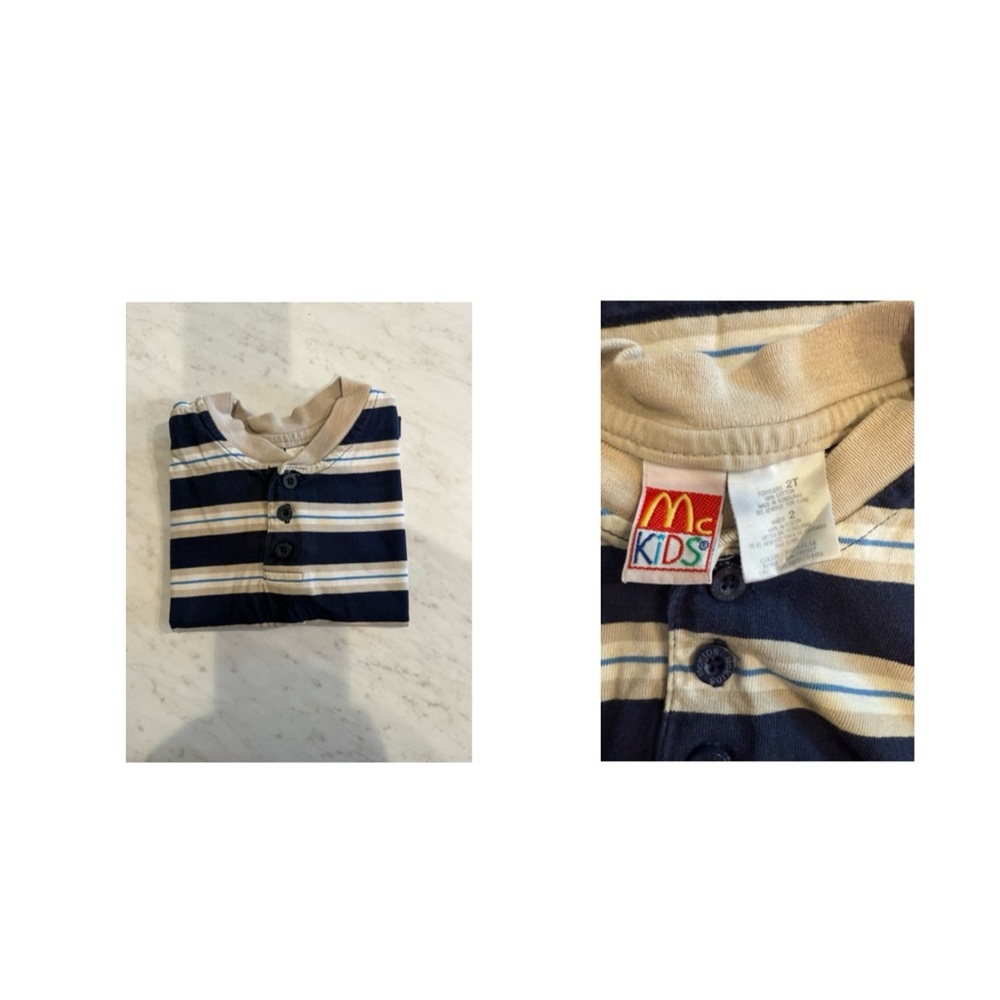 Blue and Tan Polo Shirt Casual Style